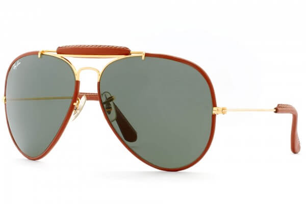 RAY BAN OUTDOORSMAN LEATHER SUNGLASSES